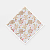 クリスマスCookieとブルーストライプ紙プレート スタンダードランチョンナプキン (角)