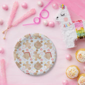 クリスマスCookieとブルーストライプ紙プレート ペーパープレート (パーティー)
