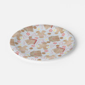 クリスマスCookieとブルーストライプ紙プレート ペーパープレート (アングル)