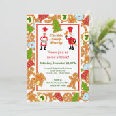 クリスマスCookieのルール付きパーティーの交換招待状 招待状 (スタンド正面)