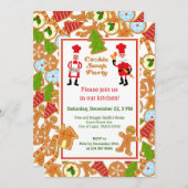 クリスマスCookieのルール付きパーティーの交換招待状 招待状 (正面/裏面)