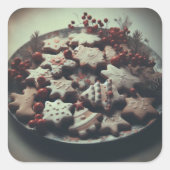 クリスマスCookieオンプレートクリスマスCookie スクエアシール (正面)