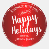 クリスマスCookieギフトカスタムファミリー名 ラウンドシール (正面)