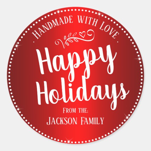 クリスマスCookieギフトカスタムファミリー名 ラウンドシール (正面)