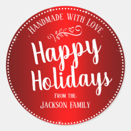 クリスマスCookieギフトカスタムファミリー名 ラウンドシール