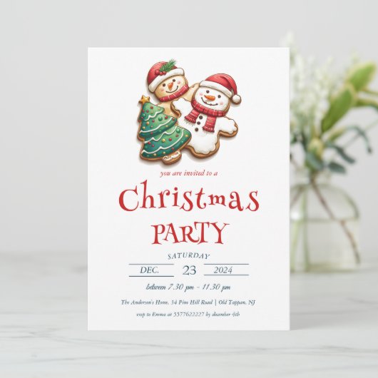 クリスマスCookieクリスマスパーティー 招待状 (スタンド正面)