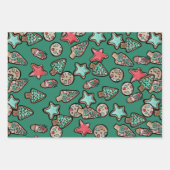 クリスマスCookieクリスマス飾Cookieのパーティー ラッピングペーパーシート (正面)