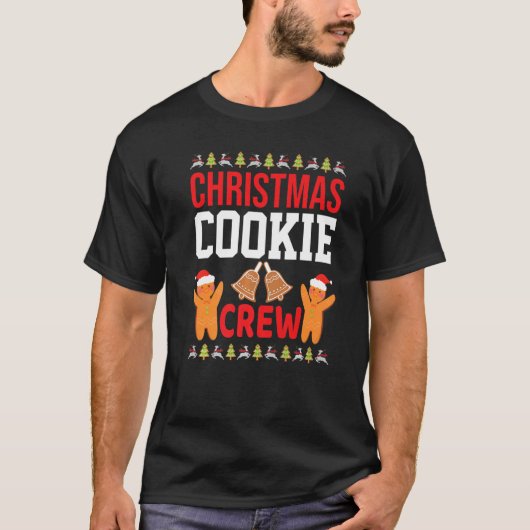 クリスマスCookieクルーGingerbreadチームメンズK Tシャツ (正面)