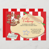 クリスマスCookieスワップ交換パーティの招待状 招待状 (正面/裏面)