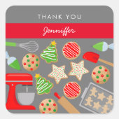 クリスマスCOOKIEパーティー スクエアシール (正面)