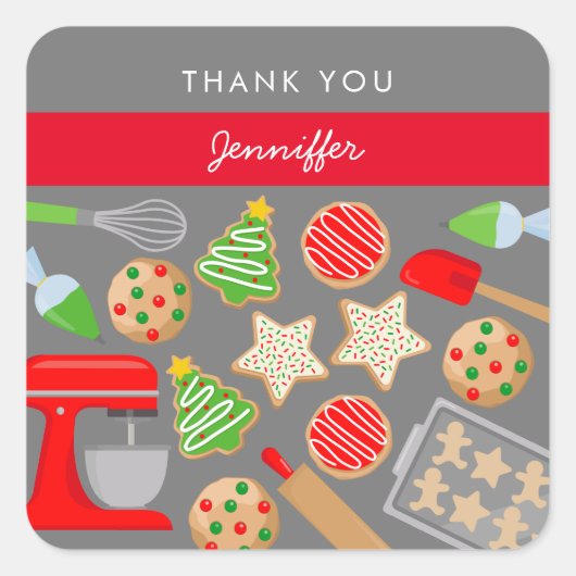 クリスマスCOOKIEパーティー スクエアシール (正面)