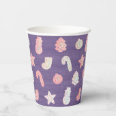 クリスマスCookieパープル紙カップ 紙コップ (裏面)