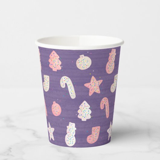 クリスマスCookieパープル紙カップ 紙コップ (左)