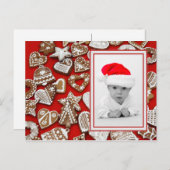 クリスマスCookieフォトフレーム+あなたの写真とアイディア シーズンポストカード (正面/裏面)
