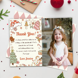 クリスマスCookie誕生日サンキューカード写真 サンキューカード