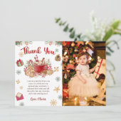 クリスマスCookie誕生日写真サンキューカード 招待状 (スタンド正面)