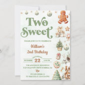 クリスマスCookies Two Sweet 2歳の誕生日パーティー 招待状 (正面)