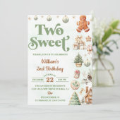 クリスマスCookies Two Sweet 2歳の誕生日パーティー 招待状 (スタンド正面)