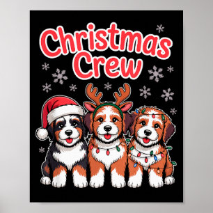 クリスマスcrew Xmas子犬 犬 面白いクリスマスバーニードゥードル ポスター
