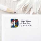 クリスマスDレター/赤いリボン付きサンタクロース ラベル (インサイチュ)