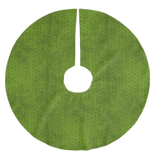 クリスマスDeco -緑の幾何学的なシュニールの質 ブラッシュドポリエステルツリースカート (正面)