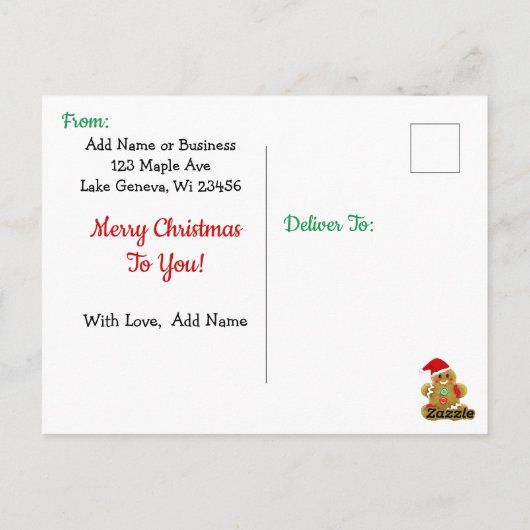 クリスマスDIY生地オーナメントレシピはがき ポストカード (裏面)