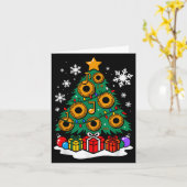 クリスマスDjプレイヤークリスマスツリーおもしろいミュージックラバーSa カード (黄色い花)