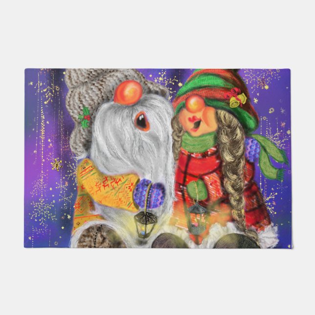 クリスマスDoormat幸せなカップルの格言歌 ドアマット (正面)