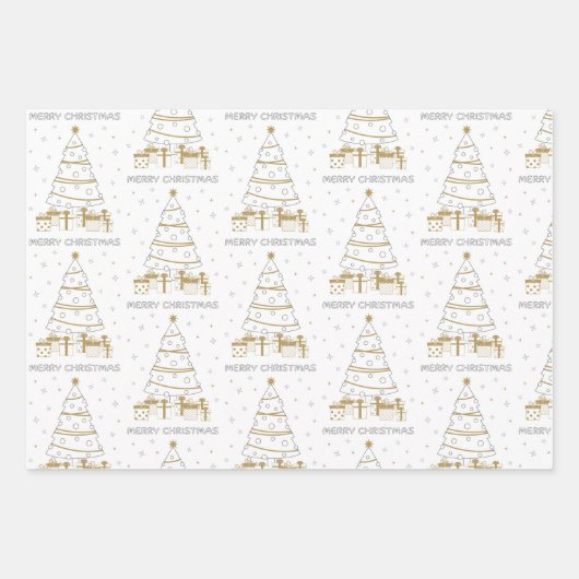 クリスマスDYIカラーリングユニークおもしろい ラッピングペーパーシート (正面3)