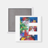 クリスマスEレター/クリスマスツリー付きサンタ マグネット (正面/裏面)