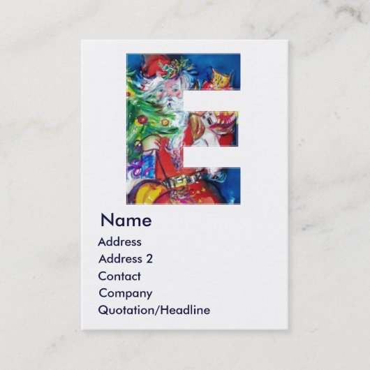 クリスマスEレター/クリスマスツリー付きサンタ 名刺 (正面)