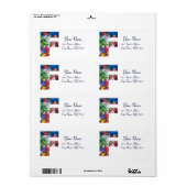 クリスマスFレター/クリスマスツリー付きサンタ ラベル (フルシート)