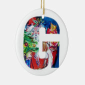クリスマスGレター/クリスマスツリー付きサンタ セラミックオーナメント (右)