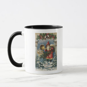 クリスマスGreetingSantaおよびレコードプレーヤ マグカップ
