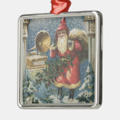 クリスマスGreetingSantaおよびレコードプレーヤ メタルオーナメント (左)