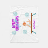 クリスマスGYMNAST子供の毛布パーソナライズされた。 フリースブランケット (正面)