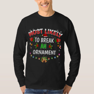 クリスマスHでオーナメントをおもしろい破る可能性が最も高い Tシャツ