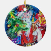 クリスマスHレター/クリスマスツリー付きサンタ セラミックオーナメント (裏面)