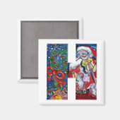 クリスマスHレター/バイオリンモノグラム付きサンタ マグネット (正面/裏面)