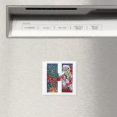 クリスマスHレター/バイオリンモノグラム付きサンタ マグネット (インサイチュ (食洗機))