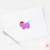 クリスマスHippo Stickers - Set of 20 スクエアシール (封筒)