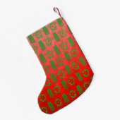 クリスマスHonuおよびTiki スモールクリスマスストッキング (裏面 (吊り時))