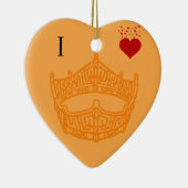 クリスマスIハートページャントクラウン セラミックオーナメント (右)