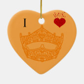 クリスマスIハートページャントクラウン セラミックオーナメント (裏面)