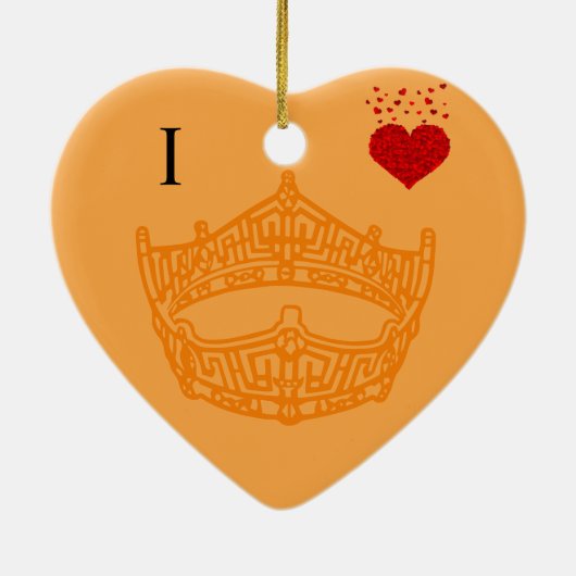 クリスマスIハートページャントクラウン セラミックオーナメント (裏面)