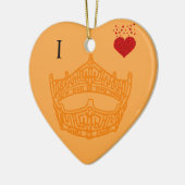クリスマスIハートページャントクラウン セラミックオーナメント (左)