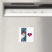 クリスマスIレター/サンタレッドリボンモノグラム マグネット (インサイチュ (食洗機))