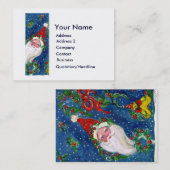 クリスマスIレター/赤いリボン付きサンタクロース 名刺 (正面/裏面)