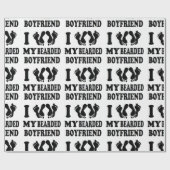 クリスマスI愛私の髭があるボーイフレンド ラッピングペーパー (フラット)