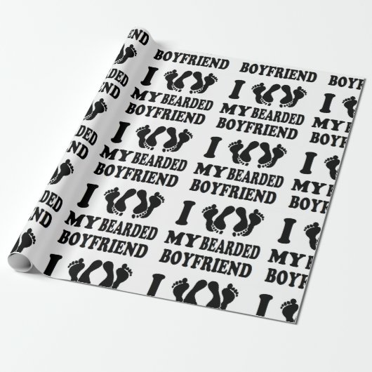 クリスマスI愛私の髭があるボーイフレンド ラッピングペーパー (アンロールド)